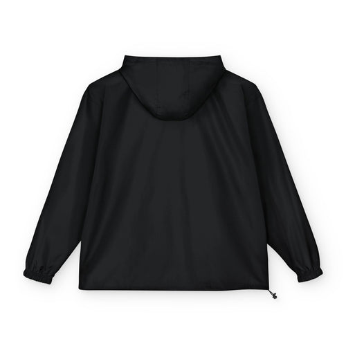 Black Packable Anorak Jacket with Minimal Starburst Logo
