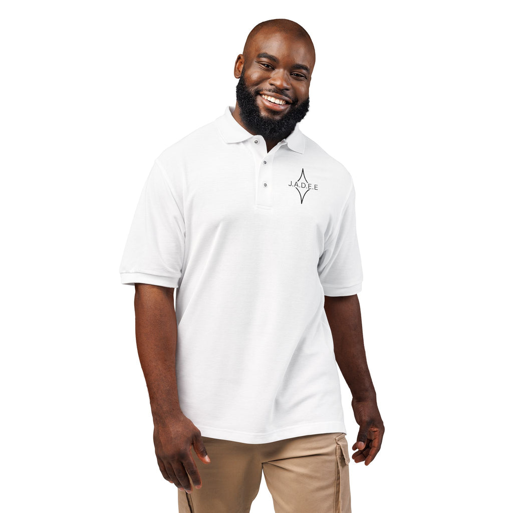 Embroidered Compass Polo Shirt — Minimalist Nautical Logo