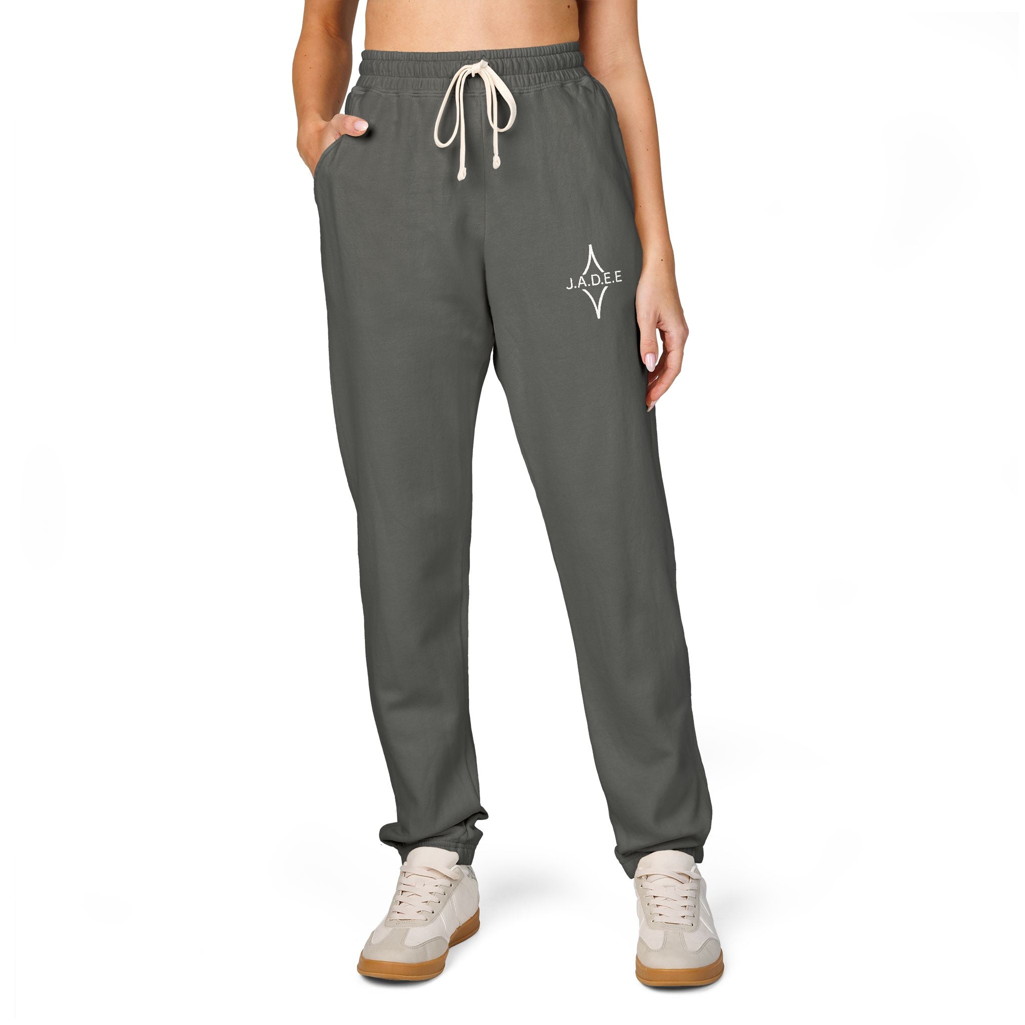 Compass Logo Fleece Sweatpants — Cozy Garment-Dyed Joggers