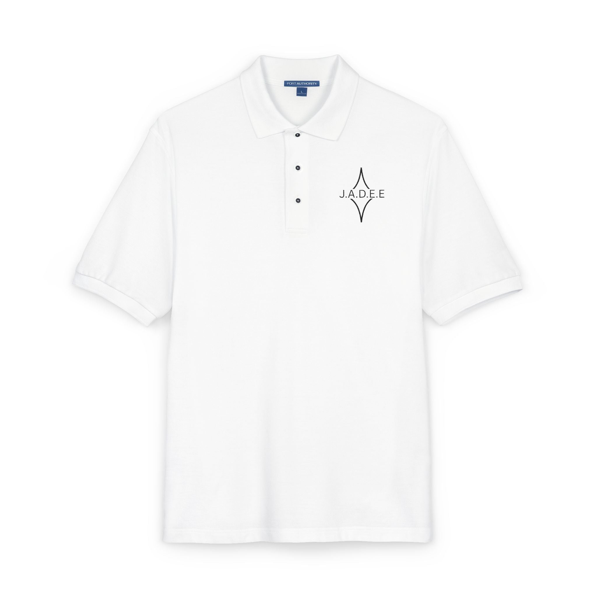Embroidered Compass Polo Shirt — Minimalist Nautical Logo